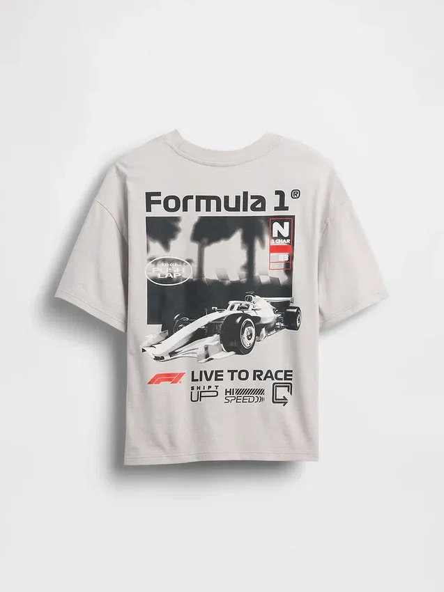 T-shirt graphique oversize « Formule 1 » pour enfants