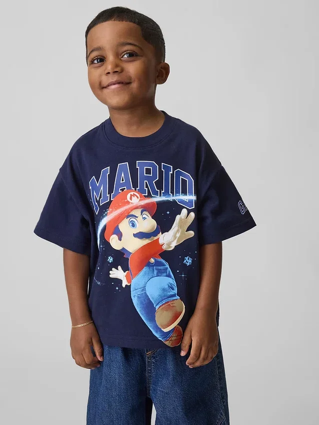 T-shirt graphique oversize Super Mario pour tout-petits