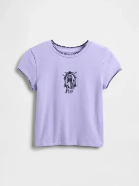 T-shirt graphique pour enfants GAP × Disney « L’Étrange Noël de Monsieur Jack » de Tim Burton, coupe rétrécie