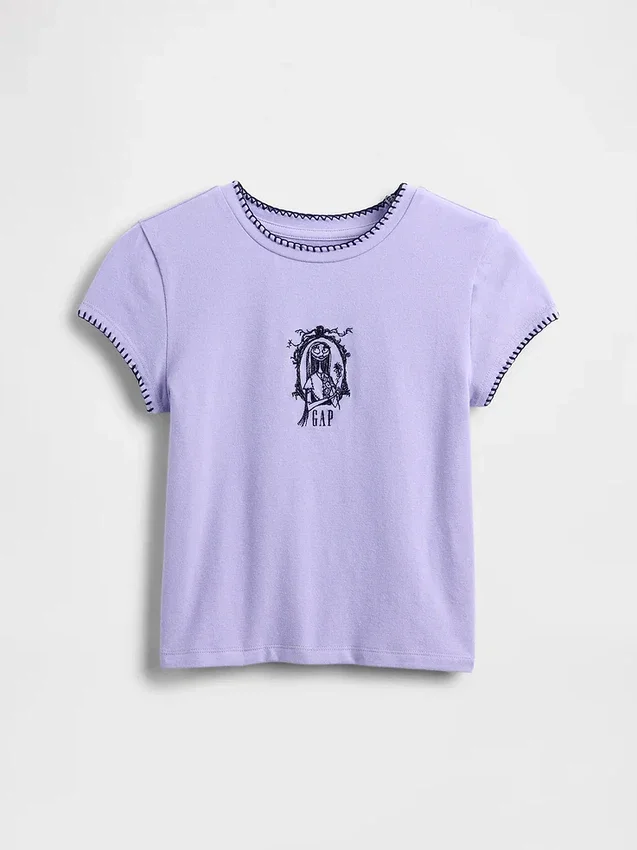 T-shirt graphique pour enfants GAP × Disney « L'Étrange Noël de Monsieur Jack » de Tim Burton, coupe rétrécie