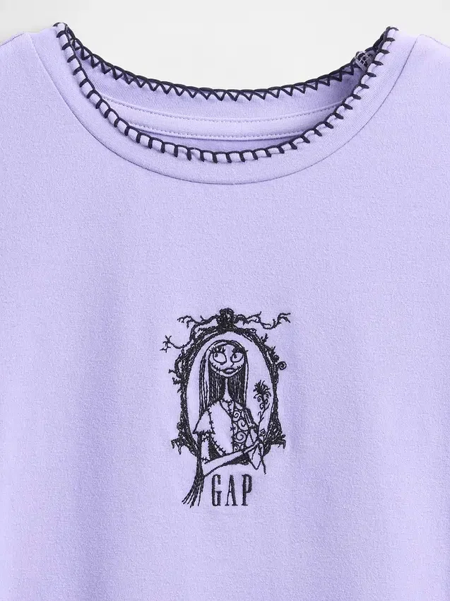 T-shirt graphique pour enfants GAP × Disney « L'Étrange Noël de Monsieur Jack » de Tim Burton, coupe rétrécie