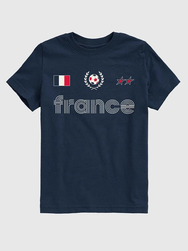 T-shirt graphique pour enfants « Maillot de foot de l'équipe de France »