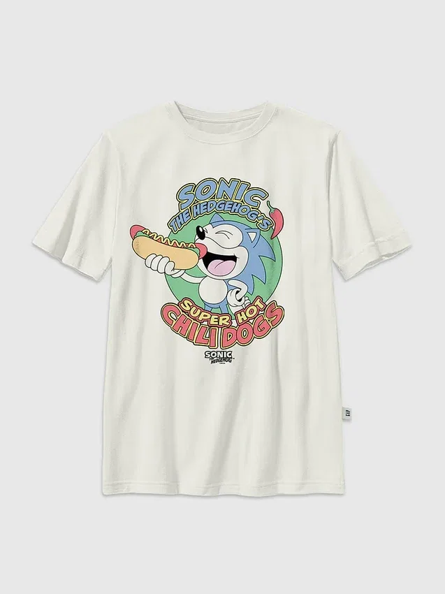 T-shirt graphique pour enfants « Sonic the Hedgehog Chilidogs »