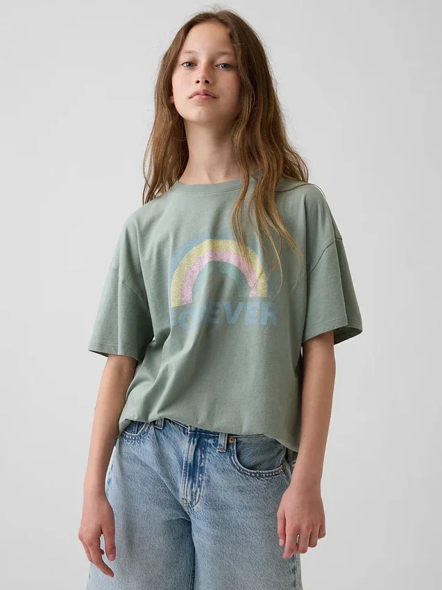 T-shirt graphique tunique oversize pour enfant