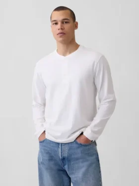 T-shirt Henley décontracté