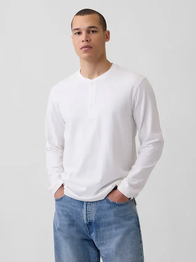 T-shirt Henley décontracté