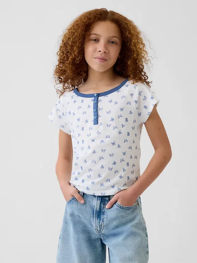 T-shirt Henley raglan pour enfant