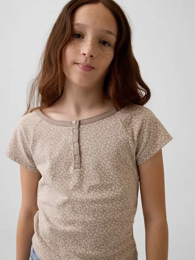 T-shirt Henley raglan pour enfant