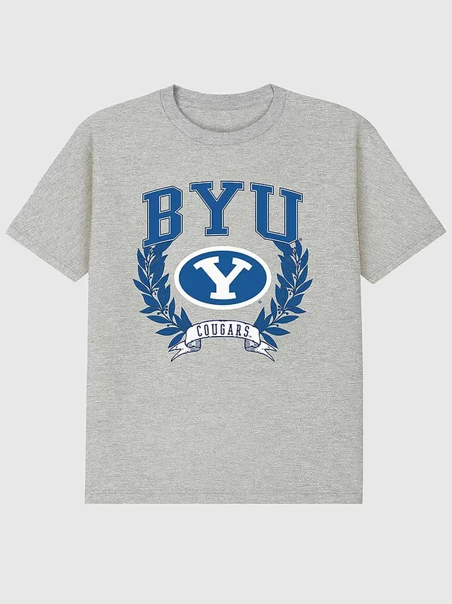 T-shirt « Laurels » de l’université Brigham Young avec motif graphique foncé