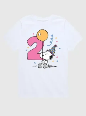 T-shirt à manches courtes avec motif « Peanuts » pour le 2e anniversaire des tout-petits