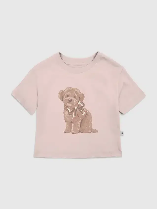T-shirt à manches courtes pour tout-petits avec motif « Doggie Bow »
