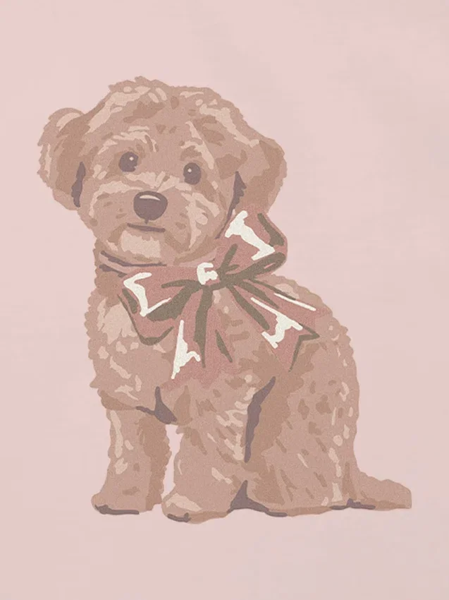 T-shirt à manches courtes pour tout-petits avec motif « Doggie Bow »