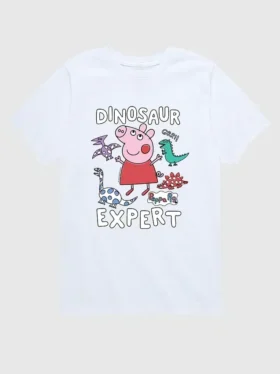 T-shirt à manches courtes pour tout-petits avec motif « Peppa Pig Dinosaur Expert »