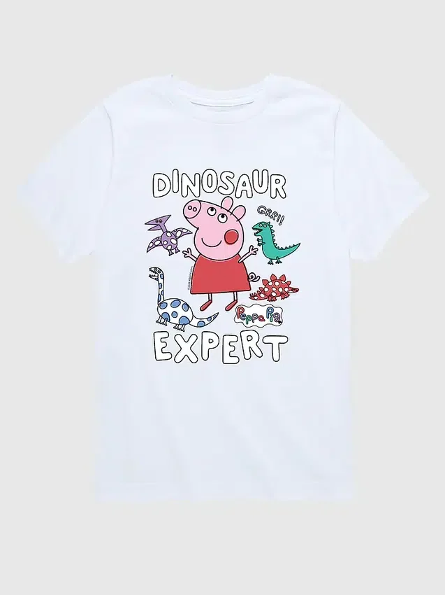 T-shirt à manches courtes pour tout-petits avec motif « Peppa Pig Dinosaur Expert »