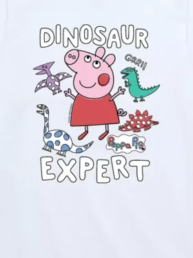 T-shirt à manches courtes pour tout-petits avec motif « Peppa Pig Dinosaur Expert »