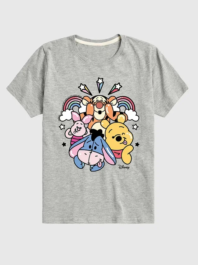 T-shirt à manches courtes pour tout-petits Winnie l'ourson et ses amis « Arc-en-ciel et étoiles »