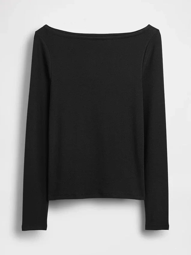 T-shirt moderne à col bateau