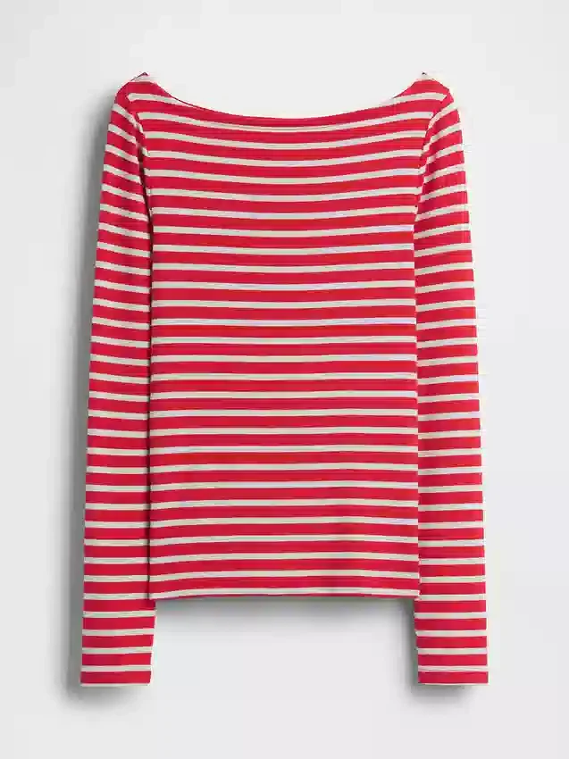T-shirt moderne à col bateau