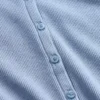 T-shirt moderne à col rond et boutons sur le devant