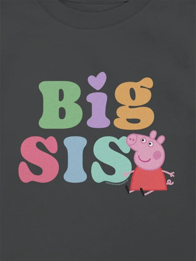 T-shirt à motif « Big Sis » Peppa Pig pour tout-petits