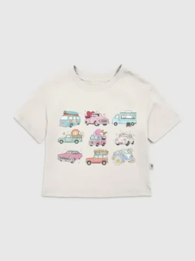 T-shirt à motif « Camions et voitures » pour tout-petits