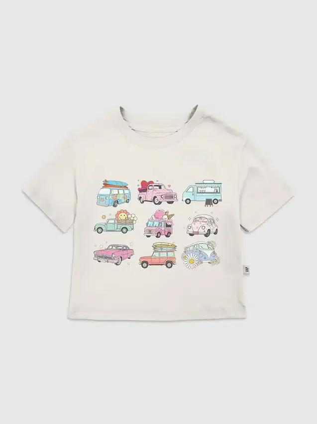 T-shirt à motif « Camions et voitures » pour tout-petits