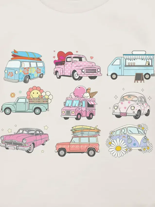 T-shirt à motif « Camions et voitures » pour tout-petits