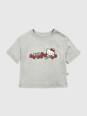T-shirt à motif Hello Kitty avec nœuds pour tout-petits