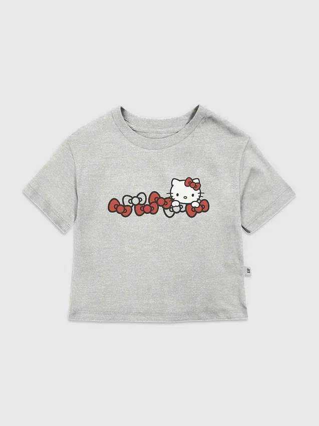 T-shirt à motif Hello Kitty avec nœuds pour tout-petits
