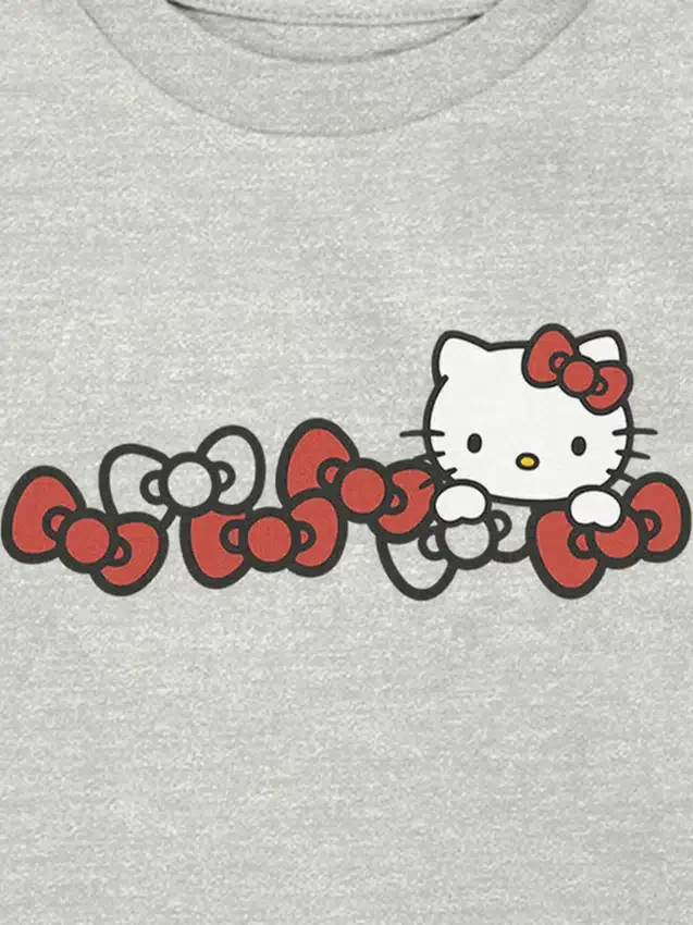 T-shirt à motif Hello Kitty avec nœuds pour tout-petits