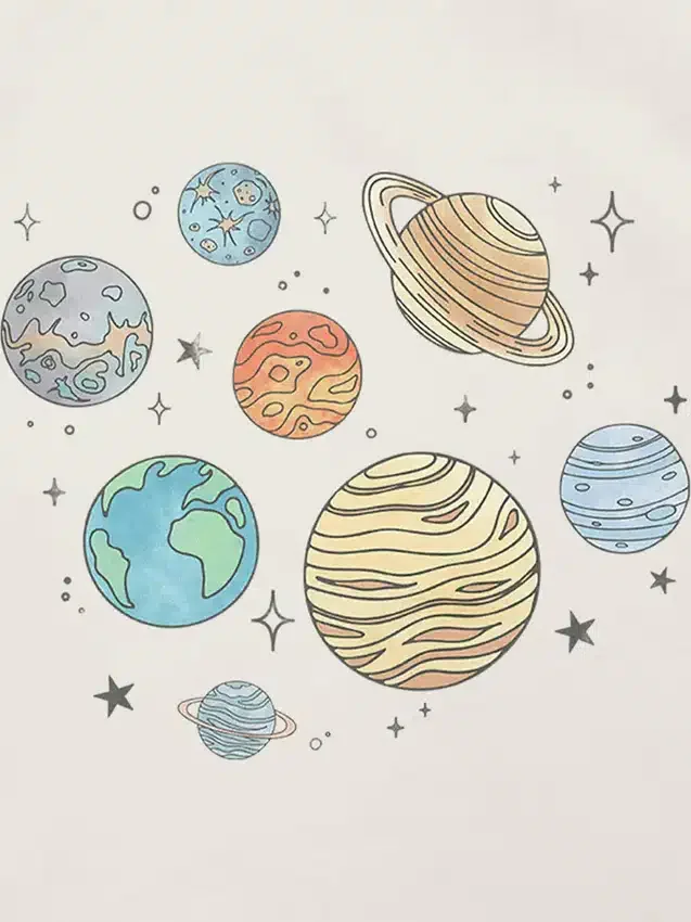 T-shirt à motif « Planets Jumble » pour tout-petits