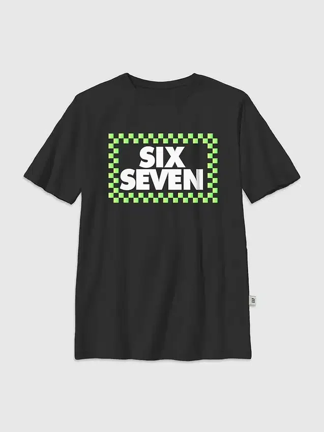 T-shirt à motif « Six Seven » à carreaux pour enfants