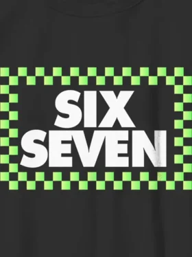 T-shirt à motif « Six Seven » à carreaux pour enfants
