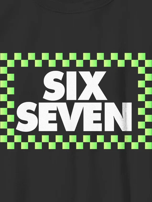 T-shirt à motif « Six Seven » à carreaux pour enfants