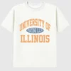 T-shirt à motif vintage « Fighting Illini » de l’université de l’Illinois