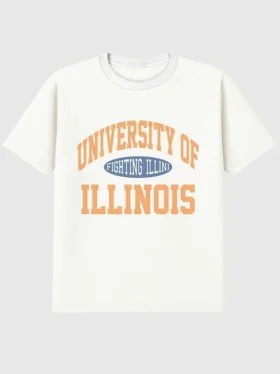 T-shirt à motif vintage « Fighting Illini » de l’université de l’Illinois