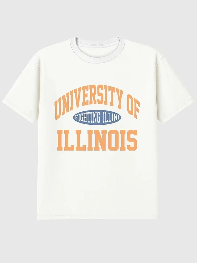 T-shirt à motif vintage « Fighting Illini » de l’université de l’Illinois