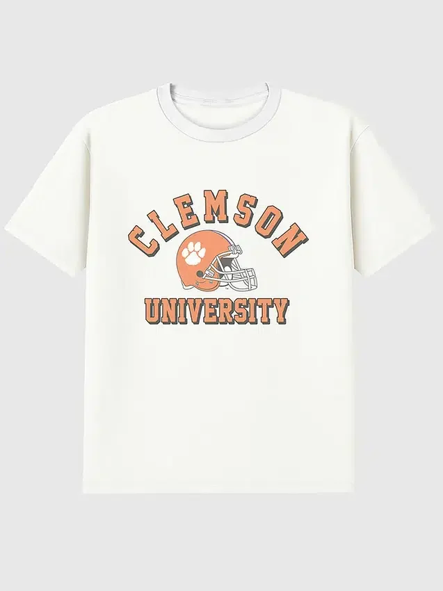 T-shirt à motif vintage « Football » de l’université de Clemson