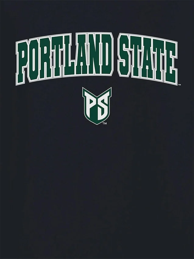 T-shirt noir avec le logo « Arch Logo » de l’université d’État de Portland