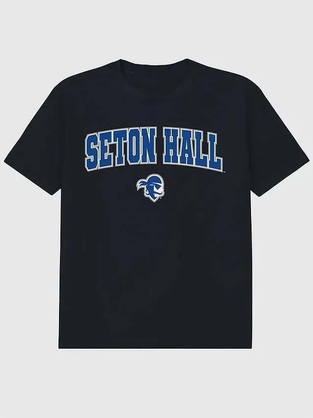 T-shirt noir à motif représentant le logo « Arch Logo » de l’université de Seton Hall