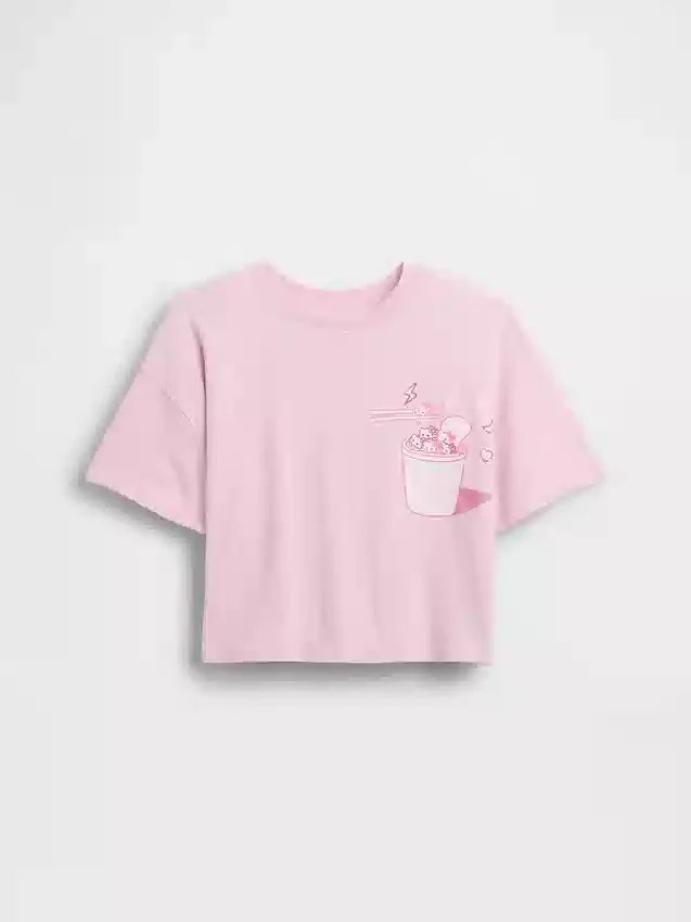 T-shirt oversize carré Hello Kitty pour enfants