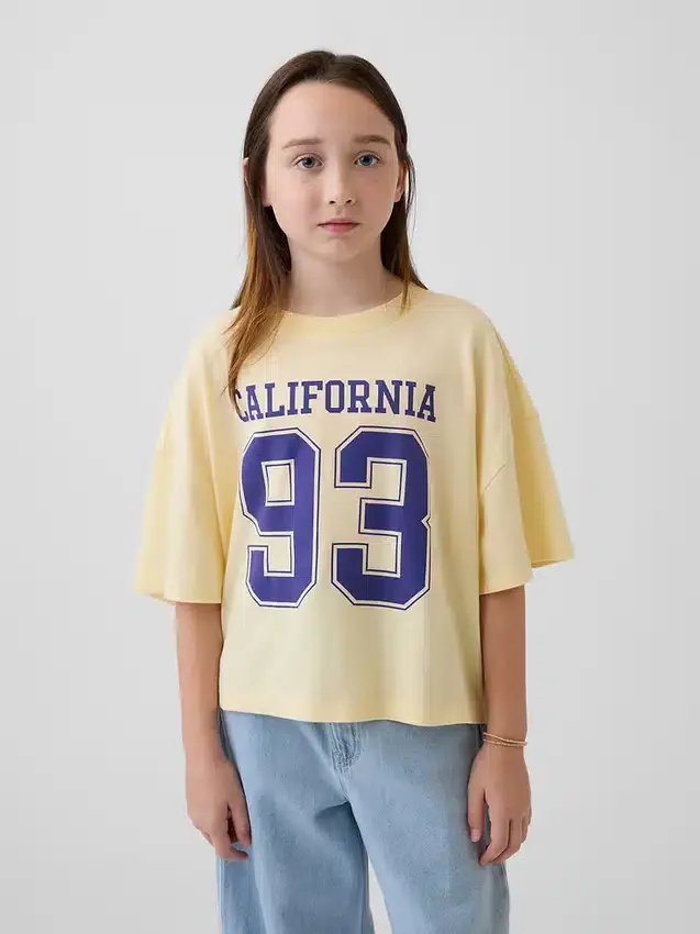 T-shirt oversize carré pour enfant avec logo d'État