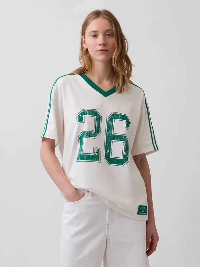 T-shirt oversize à logo « Varsity »