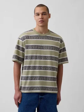 T-shirt oversize à rayures Keith Haring