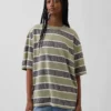 T-shirt oversize à rayures Keith Haring