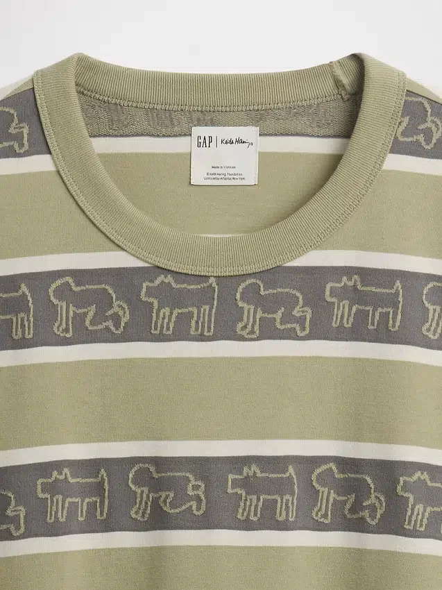 T-shirt oversize à rayures Keith Haring