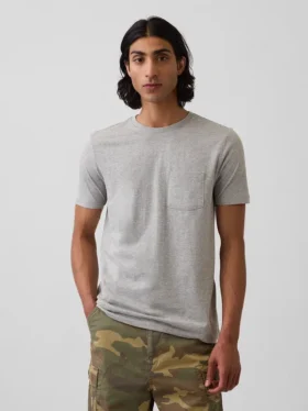 T-shirt à poche en coton bio pour adulte