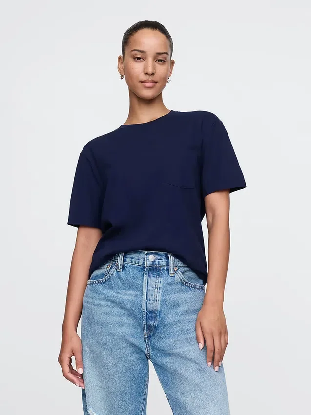 T-shirt à poche en coton bio pour adulte