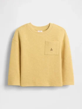 T-shirt à poche en maille côtelée épaisse pour Bébé & Enfant
