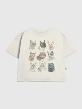 T-shirt pour enfant avec motif « Cat Faces »